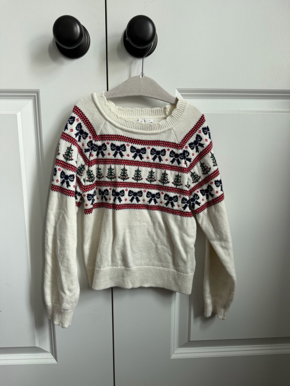 Girls Janie and Jack Classic Cream Holiday Fair Isle Sweater